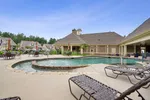 a pool in a backyard