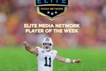 Jackson Arnold of Auburn named Elite Media Network Player of the Week with passing and rushing stats highlighted.