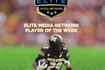 Missouri football player Ahmad Hardy runs with the ball, named Elite Media Network Player of the Week with stats.