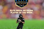Football player Blake Shapen of Mississippi State named Elite Media Network Player of the Week with stats shown.
