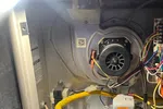 Atlanta HVAC Heat Furnace Repair 30338 Dunwoody by The Air Company of GA.  Furnace showing internal wiring, circuit board, blower motor, gas valve, and metal components in detail.