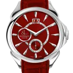 Pager to activate Palatial Classic Manual Big Date - Steel (Red Guilloché Dial)