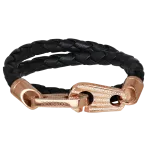 Pager to activate Perfect Fit Bracelet Double Strap Rose Gold with White Diamonds on Braided Black Rope