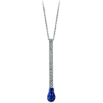 Pager to activate WHITE GOLD SAPPHIRE AND DIAMOND MATCH NECKLACE SHORT