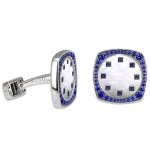 Pager to activate White Gold Square Cufflinks Sapphire