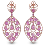 Pager to activate Rose Gold Sapphire Chandelier Earrings