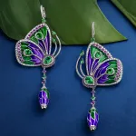 Pager to activate PURPLE CATHEDRAL PAPILLON EARRINGS