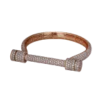 Pager to activate Estribo Rose Gold Full Pave Bangle