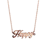 Pager to activate Smaller Rose Gold Plain Happy Necklace