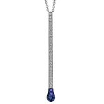 Pager to activate White Gold Sapphire and Diamond Pave Match Necklace Long