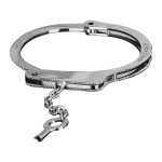 Pager to activate White Gold Key Cuff Bracelet with Partial Pave