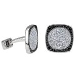 Pager to activate Square Cufflinks White & Black Diamonds