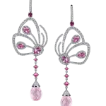 Pager to activate Pink Tourmaline Papillon Earrings