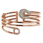 Pager to activate Rose Gold Safety Pin Swirl Bangle
