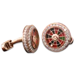 Pager to activate Rose Gold Roulette Wheel Cufflinks
