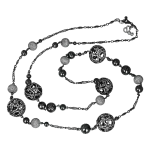 Pager to activate Lace Black Diamond Lace Necklace