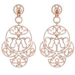 Pager to activate Rose Gold Diamond Lace Chandelier Earrings