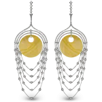 Pager to activate White Gold Agate Chandelier Earrings