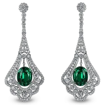 Pager to activate Emerald Drop Earrings White Diamonds