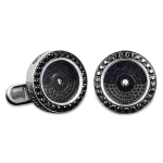 Pager to activate Stainless Steel Cufflinks with Black Spinel