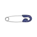 Pager to activate White Gold Safety Pin with Blue Sapphires