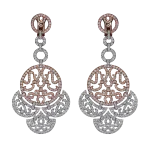 Pager to activate Lace Two Tone Diamond Lace Earrings