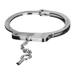 Pager to activate White Gold Key Cuff Bracelet Plain