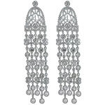Pager to activate Jezebel Palladium White Diamond Earrings Long