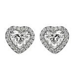 Pager to activate Heart Diamond Stud Earrings