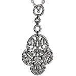 Pager to activate Lace Black Plated Diamond Lace Necklace