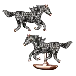 Pager to activate Rose Gold Pave Horse Cufflinks