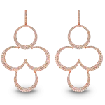 Pager to activate Rose Gold Earrings White Diamonds