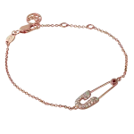 Pager to activate Rose Gold Safety Pin Bracelet