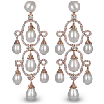 Pager to activate Pearl Chandelier Earrings Rose Gold
