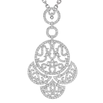 Pager to activate Lace White Gold Diamond Lace Pendant