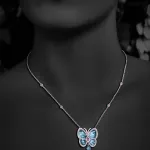 Pager to activate Papillon Necklace with Blue Topaz Small