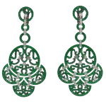 Pager to activate Lace White Gold Emerald Lace Earrings