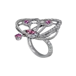 Pager to activate Pink Tourmaline Papillon Ring