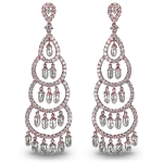 Pager to activate Rose Gold Chandelier Earrings Briolette Drops