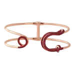Pager to activate Rose Gold Ruby Double Head and Loop Pave Safety Pin Cuff