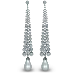 Pager to activate Pearl Diamond Drop Earrings
