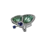 Pager to activate Prasiolite Papillon Ring