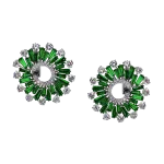 Pager to activate Tsavorite & Round Cut Diamonds Earrings
