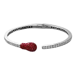 Pager to activate WHITE GOLD RUBY MATCH CUFF BRACELET