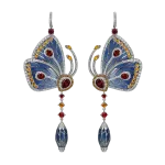Pager to activate Blue Topaz Papillon Earrings
