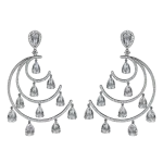 Pager to activate Crescent Moon Topaz Chandelier Earrings White Gold
