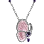 Pager to activate Papillon Necklace with Pink Quartz