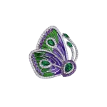 Pager to activate PURPLE CATHEDRAL PAPILLON RING