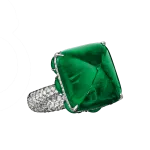 Pager to activate Colombian Emerald Cocktail Ring