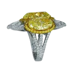 Pager to activate Fancy Yellow Oval Shape Diamond Cocktail Ring